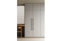 Deurgreep enkel BROOKLYN BIG BA448 L466 aluminium geborsteld zwart